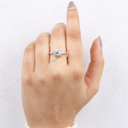 Round Natural Diamond Halo Engagement Ring